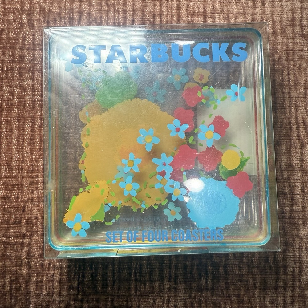 Starbucks Coasters Outdoor Floral 195292 from 2006 Set of 4